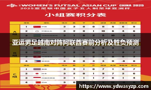 亚运男足越南对阵阿联酋赛前分析及胜负预测